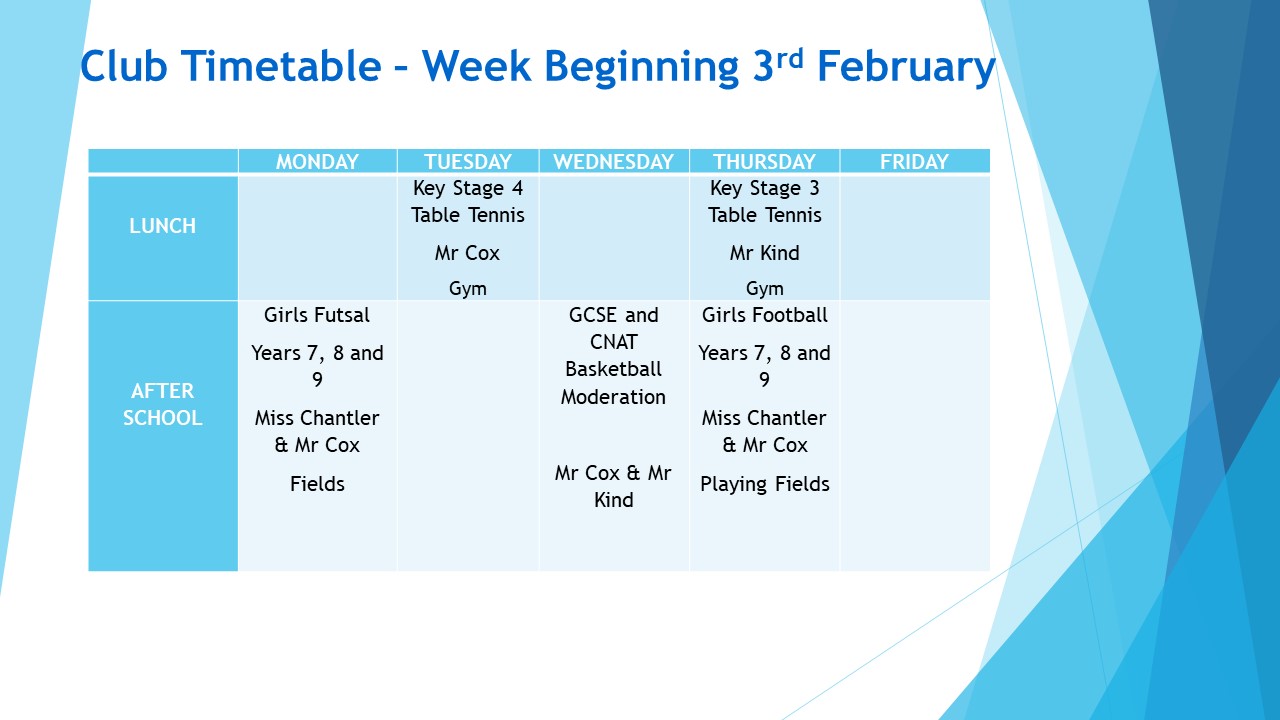 PE Timetable