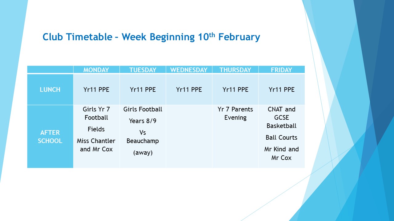 PE Timetable