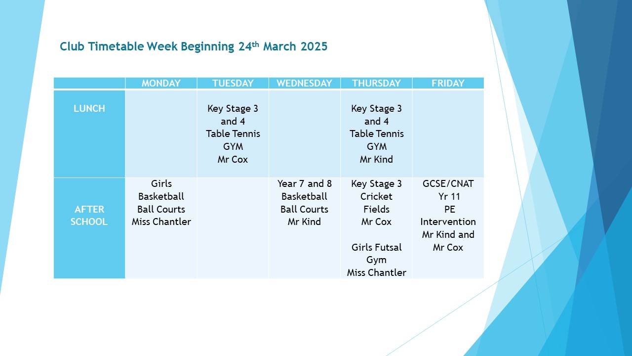 PE Timetable