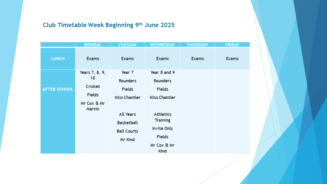 Club Timetable
