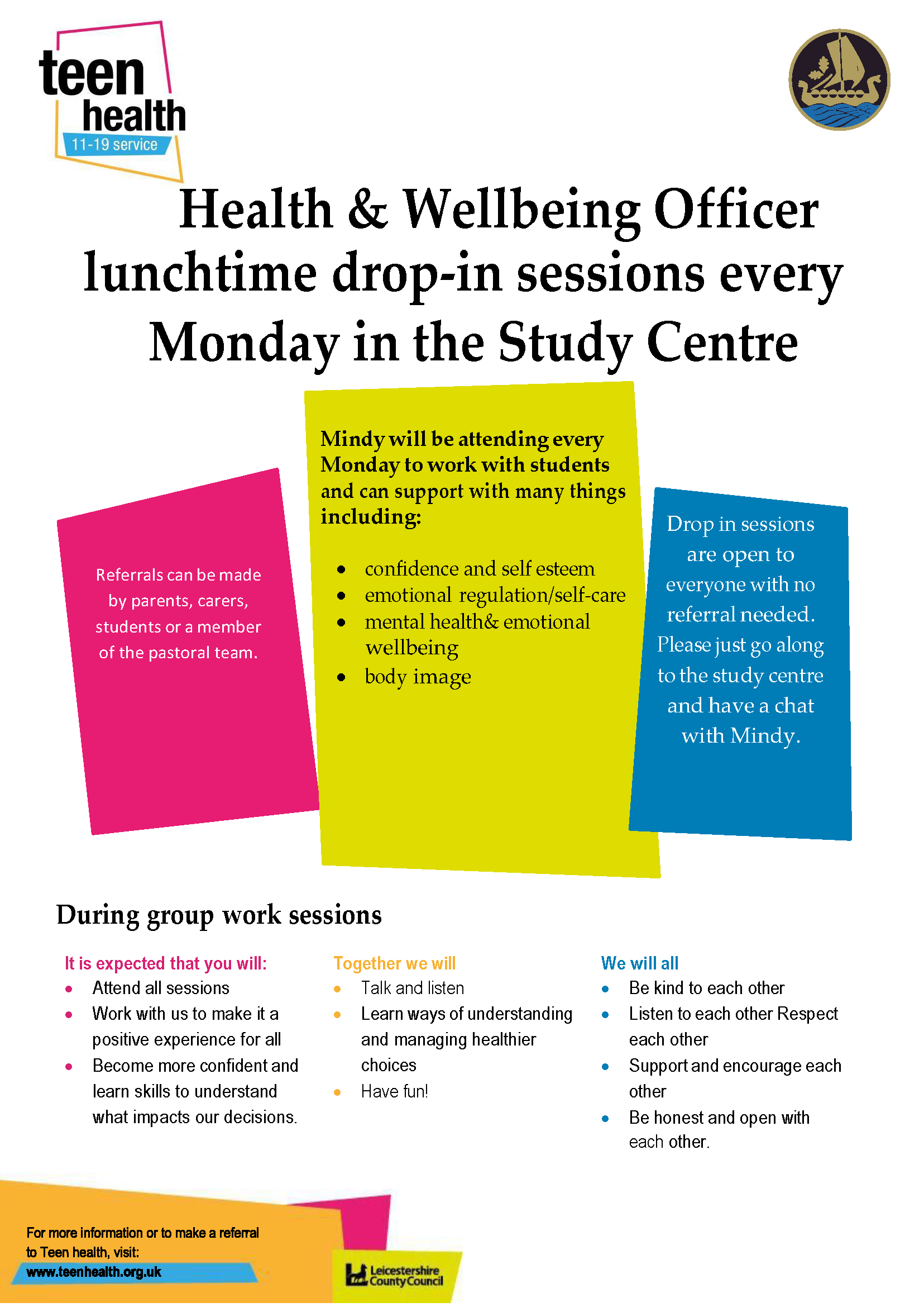 Teen Health Lunchtime Drop Ins V2