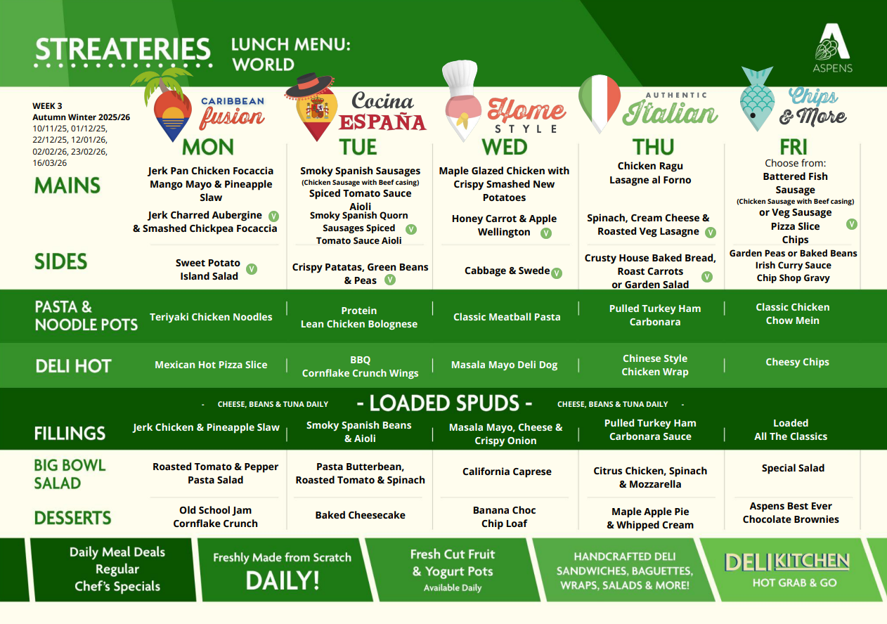 Autumn Term Week 3 Menu